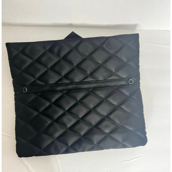 KATE LANDRY Black Clutch Quilted Vtg Purse Evening Folder Bag With Rhinestone - Picture 9 of 16